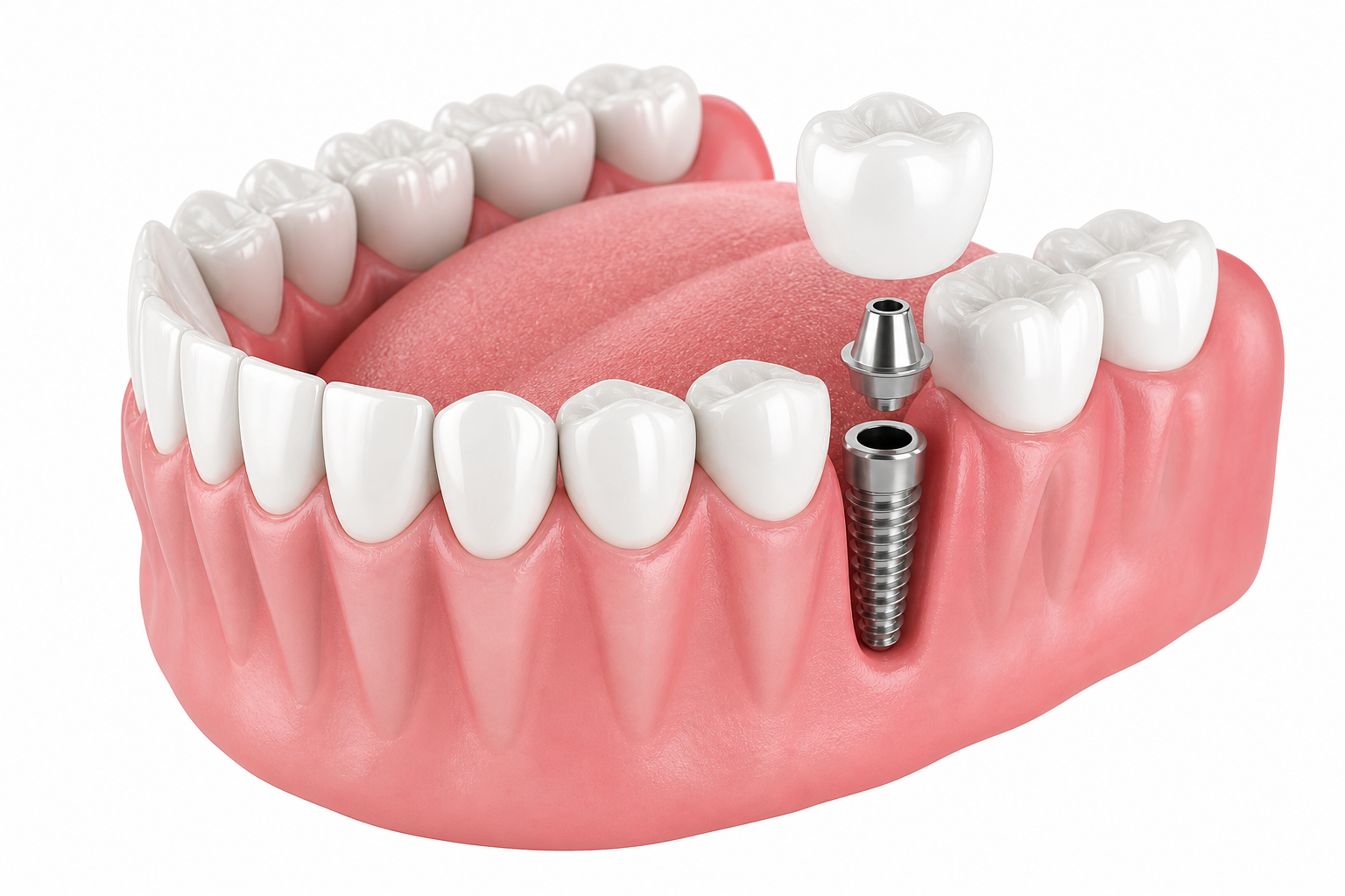 Dental Implants procedure illustration at Doctor Dental in Tujunga